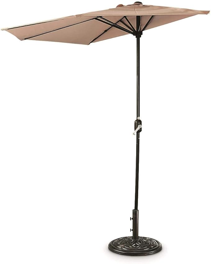 CASTLECREEK Half Round Patio Umbrella, Outdoor, Garden, Deck, Balcony Shade 8 Feet