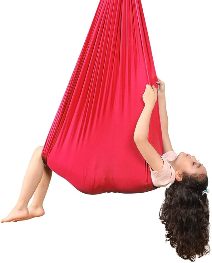 Hammock Outdoor Portable Garden Courtyard Hanging Swing Hammock Chair Set for Children Kid(1.5m-Red)