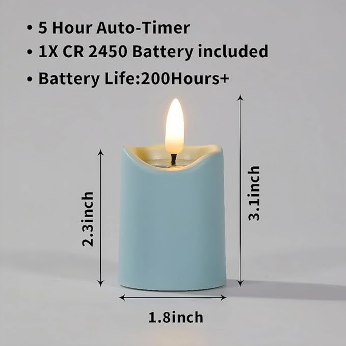 Simplelight Pastel Flameless Votive Candles with Timer, Realistic Black Wick Spring Candles Battery Operated, Battery Included, D 1.8” X H 3.1”, Set of 6 for Easter Decoration (Multi Color)