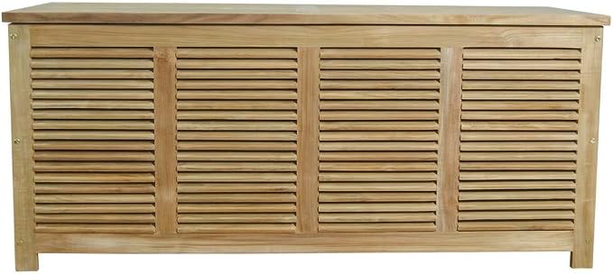 Anderson Teak CB-001 Amberly Cushion Outdoor Storage Box, Natural