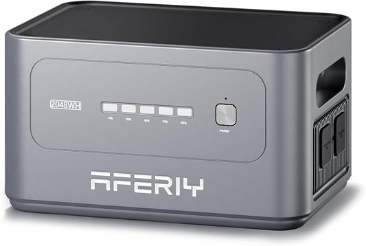 AFERIY Extra Battery 2048Wh for P280 Portable Power Station 2800W (Peak 5600W),LiFePO4 Battery Expandable to 10kWh,Solar Generator for Home Use,Power Outages,Camping,and RVs