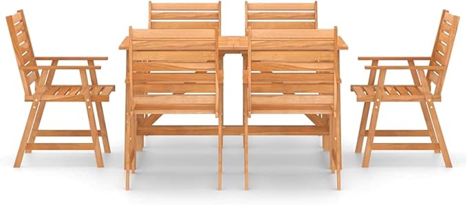Patio Dining Set,Patio Lounge Set,Outdoor Patio Furniture,Outdoor Chat Conversation Set,for Patio,Backyard,Garden,Outdoor,7 Piece Solid Acacia Wood