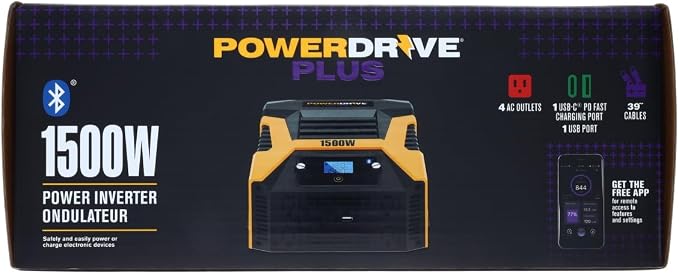 PowerDrive Plus PWD1500P 1500 Watt Power Inverter with Bluetooth(R) Wireless Technology and Remote Control