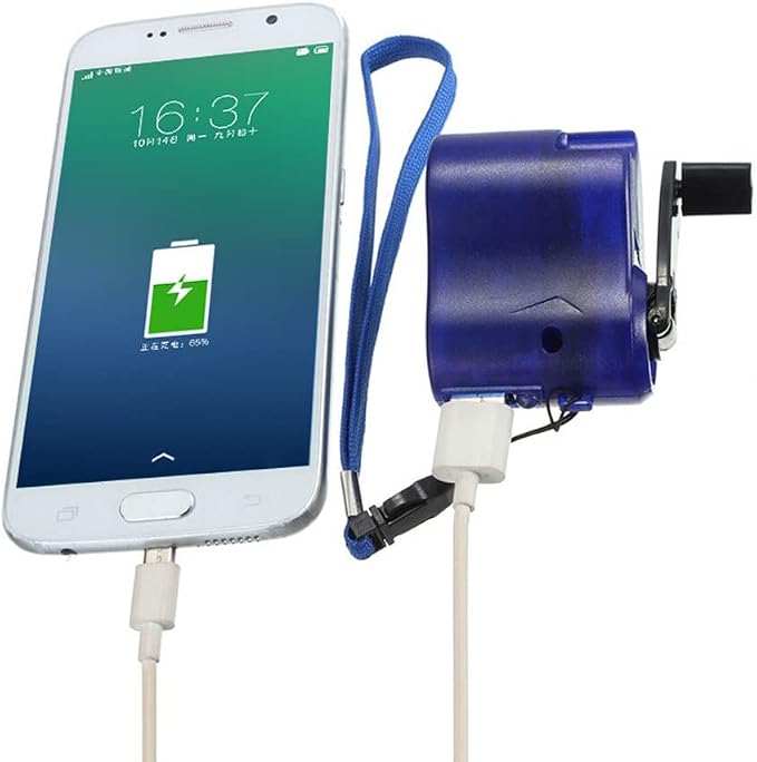 USB Hand Crank Charger, Portable Hand Crank Generator for Camping Outdoor Charging, Mobile Power