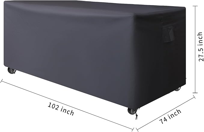 Outdoor Loveseat Cover,Waterproof for Outdoor Couch Cover, Outdoor Sofa Covers, Patio Furniture Covers, Patio Furniture Set, 102" W x 74" D x 27.5" H Black