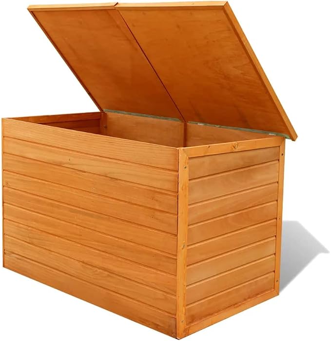 【Fast Shipping】 Outdoor Deck Box Storage, Pool Toys, Gardening Tools, Furniture Patio Storage Box 49.6"x28.3"x28.3" Wood