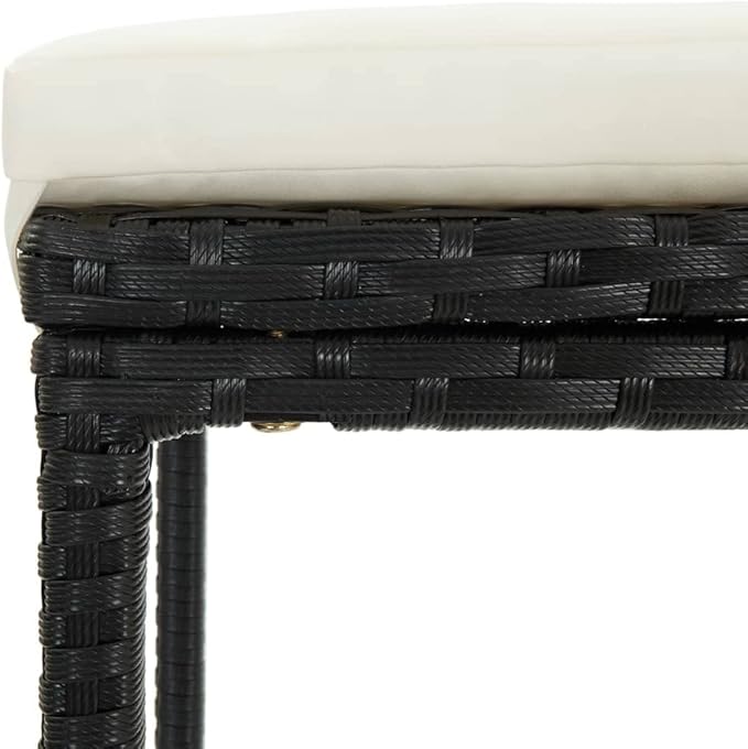 7 Piece Patio Bar Set with Cushions,Garden Table and Chairs Sets,Garden Conversation Sets, Outdoor Patio Furniture,for Patio,Backyard,Garden,Poly Rattan Black