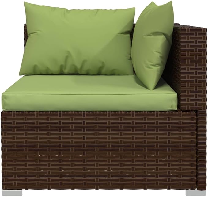 7 Piece Patio Lounge Set with Cushion, Patio Lounge Set Piece Patio Set Furniture Conversation Sets Outdoor Patio Sectional s Poly Rattan Brown
