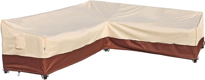 Patio Outdoor Sectional Cover -Patio Furniture Covers Waterproof Rip-Stop Anti-UV 600D Heavy Duty Outdoor Couch with 3 Air Vent Sofa Cover (L-Shaped-Right-85''X58'')