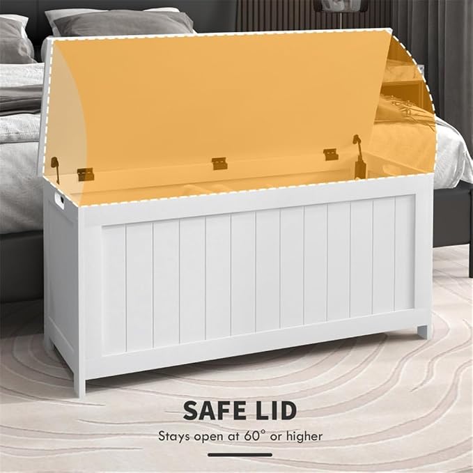 JHshop White Deck Box-Organization and Storage for Patio Furniture Outdoor Cushions, Outside Storage Box,Outdoor Storage for Patio Furniture, Patio Bin & Bench, Deck Box, Outdoor Storage Box
