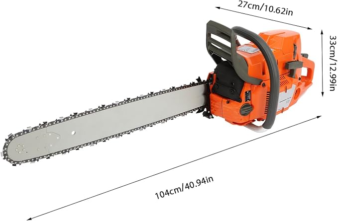 24inch Gas Chain Saw, 5.23HP 71.8CC 2-Stroke Gasoline Powered Chainsaw, Air Cooled Top Handle Gas Chainsaw Pull Start Petrol Chain Saw with Air Purification System for Wood Cutting, Trees