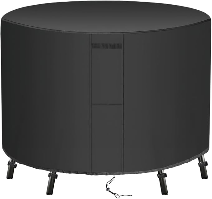 UPGRADE Outdoor Furniture Covers, Custom Size 54"(D) x 40"(H) Round Patio Table and Chair Waterproof Covers, Heavy Duty 420D,Black