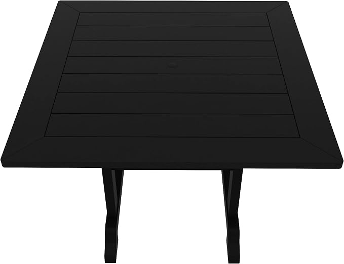 HDPE Laguna 43" Square Dining Table,Black
