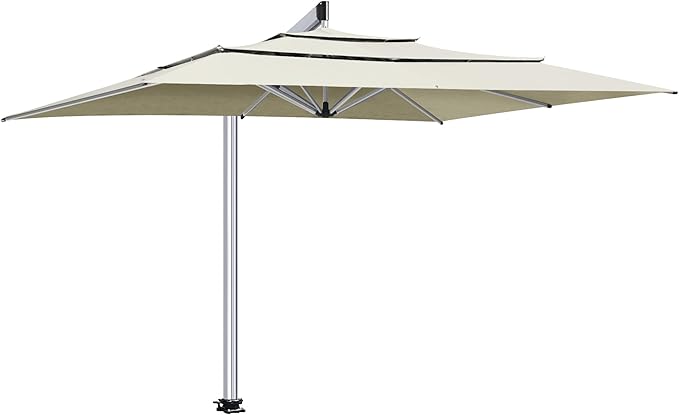 EliteShade USA Atlas 3-Tier 10x13FT Full Aluminum Cantilever Patio Umbrella for Outdoor restaurant Garden Courtyard Deck Pool and Marketing with Light,Natural