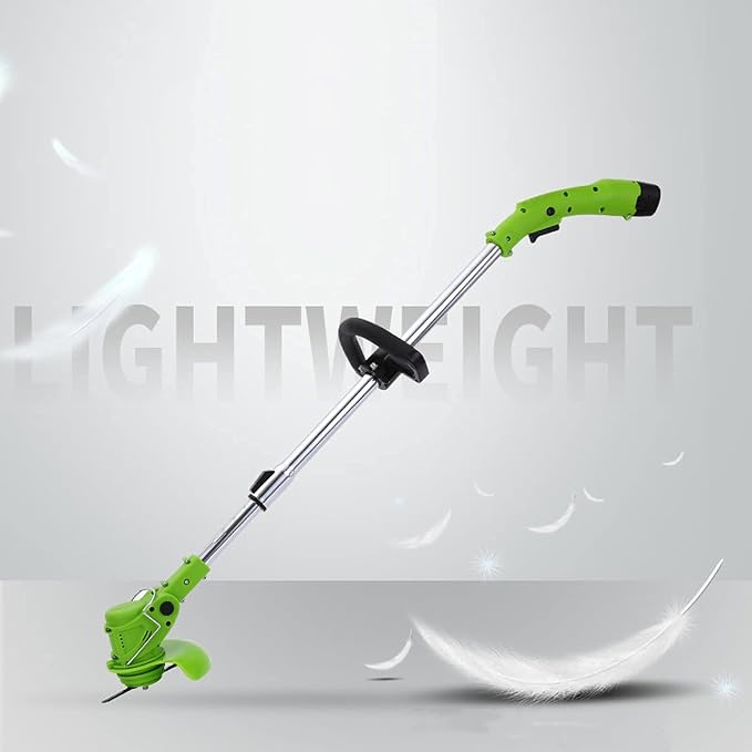 Electric Lawn Mower, 12V Rotary Electric Lawn Mower, Rechargeable Portable Telescopic Garden House Mowing Machine, Lightweight ding Pruning Tools, 2 Batteries