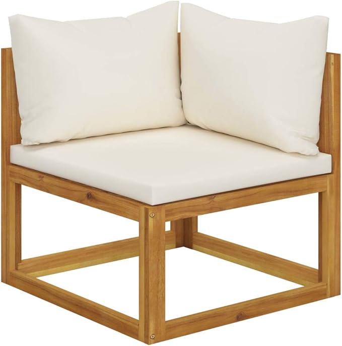 Patio Lounge Set with Cushion,Outdoor Patio Furniture,Outdoor Chat Conversation Set,Garden Furniture Sets,for Patio,Backyard,Garden,Outdoor,5 Piece Cream Solid Acacia Wood