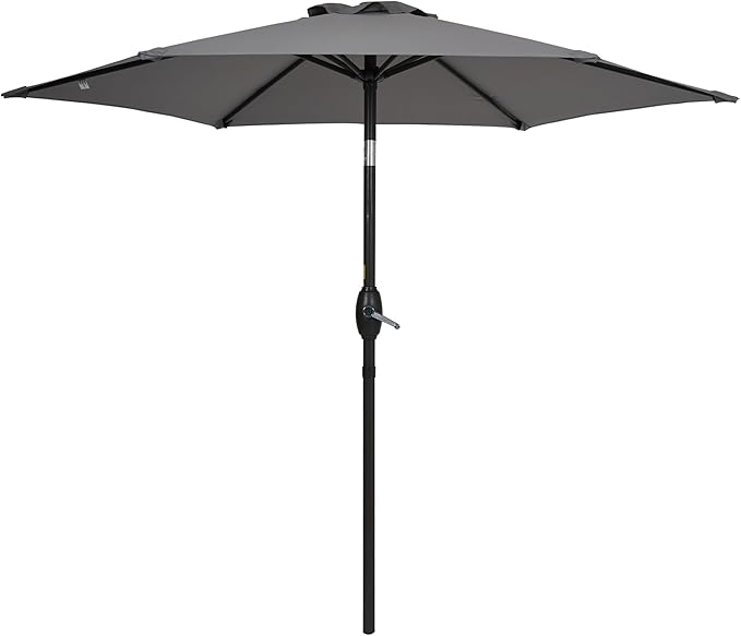 7.5ft Outdoor Umbrella Patio Umbrella,2-Year-Non-Fading,Table Market Patio Umbrella with Push Button Tilt and Crank,for Pool, Deck, Garden,Backyard