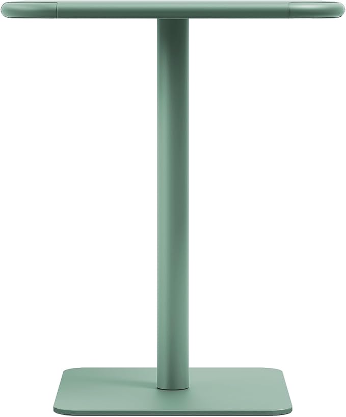 Jamesdar, Haley, Square Heavy Duty Commercial Steel Bistro Dining Table, All Steel Construction, Indoor Outdoor Restaurant & Café Use, 300 lb Capacity, 24" D x 30" H, Aloe Green