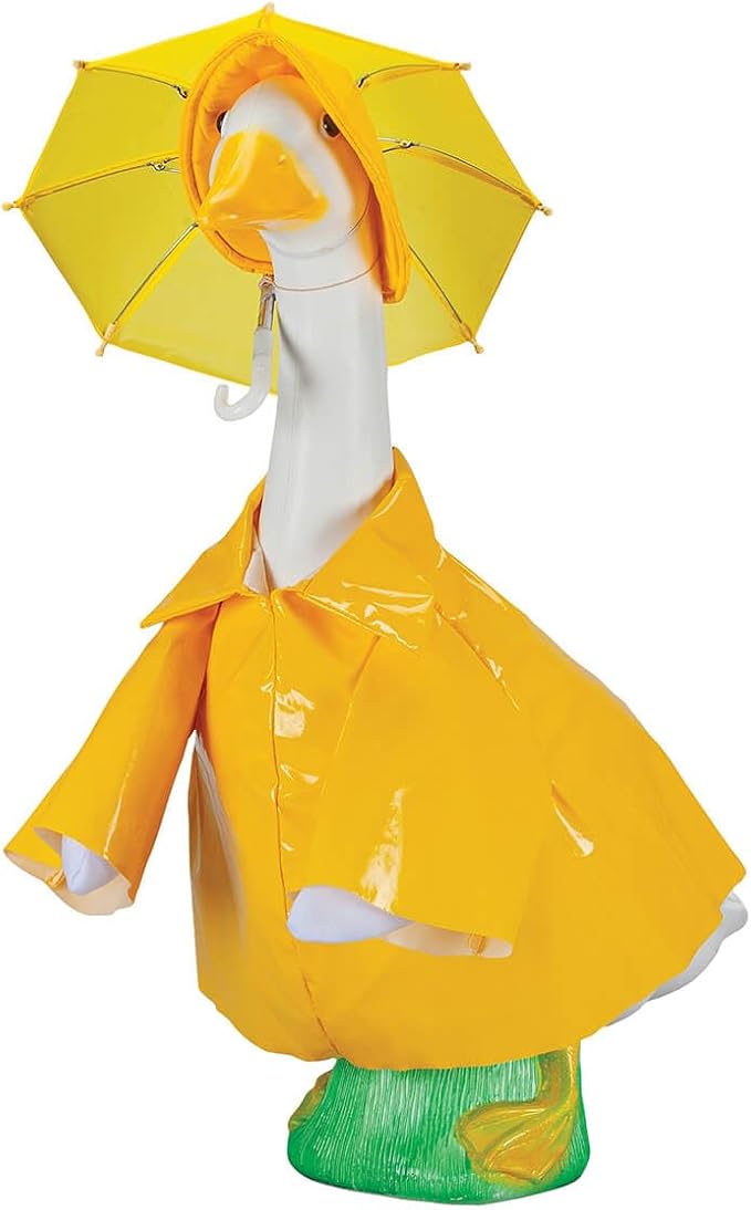 Gaggleville Raincoat Goose Outfit, Fits Large 23" H Statue, by Fox | Valley Traders