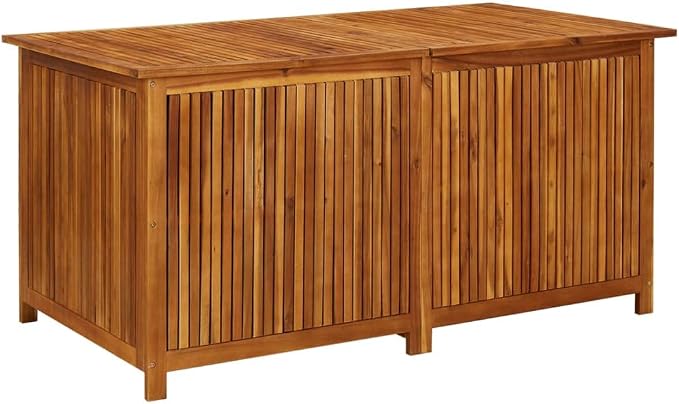 Solid Wood Outdoor Storage Bench,Solid Acacia Wood Garden Deck Box Patio Storage Box with Liftable Top Outdoor Wooden Storage Container for Patio,Backyard,Poolside, 59.1"x31.5"x29.5"