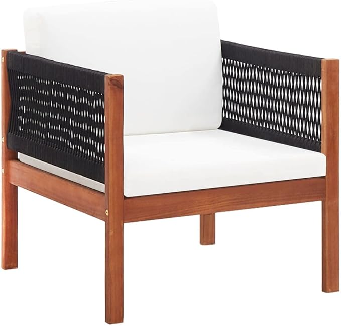 4 Piece Patio Lounge Set,Conversation Patio Furniture Seating Set Outdoor Table and Chairs for The Patio, Deck, Front Porch, Poolside or Balcony Solid Acacia Wood