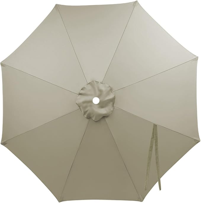 Patio Umbrella Replacement Canopy 6.6ft 7ft 8.2ft 9.2ft 9.8ft for 6/8 Ribs, Market Umbrella Top Cover, UV Protective Waterproof Polyester Fabric, Canopy Only