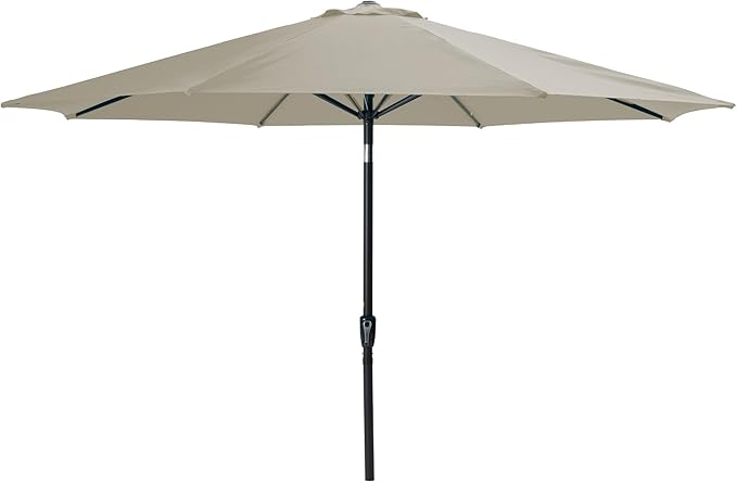 Kiss the Water Outdoor Patio Umbrella, Patio Umbrella with Push Button Tilt/Crank, Outdoor Umbrella with 8 Sturdy Ribs, Large Umbrella for Backyard, Pool, Deck, Market