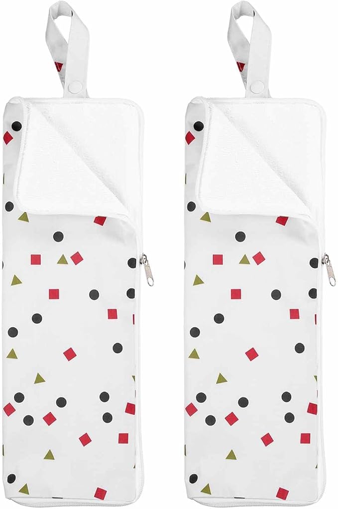 HARFINGTON 2pcs Wet Umbrellas Bag 4.9" x 14.2" Superfine Fiber Strong Water Absorption Umbrella Case Cover Portable Waterproof Case for Storage Travel Home Outdoor, White