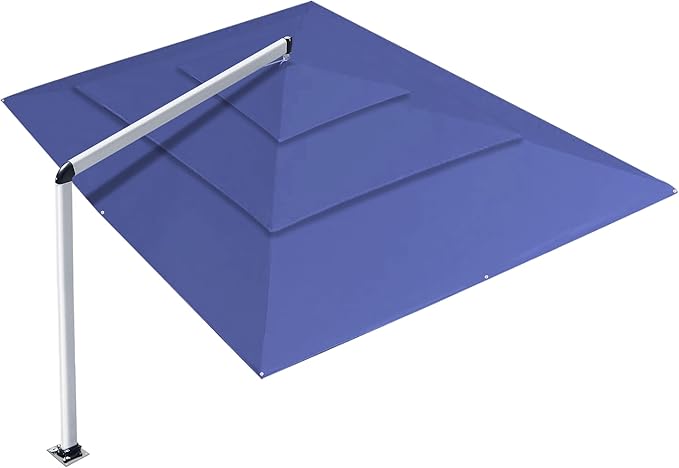 EliteShade USA Atlas 3-Tier 10x13FT Full Aluminum Cantilever Patio Umbrella for Outdoor Restaurant Garden Courtyard Deck Pool and Marketing with Light (No battery), Navy Blue