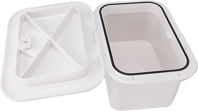 MAVIS LAVEN Marine Boat Storage Box, ABS Lockable Deck Storage Compartment for Yachts and Fishing Boats, 37.5x27x17.5cm, Organized Fishing Gear
