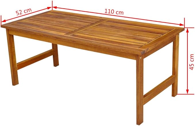 4-Piece Brown Acacia Wood Outdoor Dining Set | Includes a rectangular table, one bench, and two chairs, providing rustic seating for balconies, patios, and terraces.