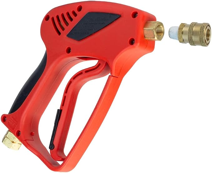 Maxshine Short Pressure Washer Gun – High-Pressure Water Handle with 1/4” Quick Connector Coupler – Power Washer Gun Compatible with Foam Cannon – Includes 3/8” Male & M22 14mm Twist Plug Connectors