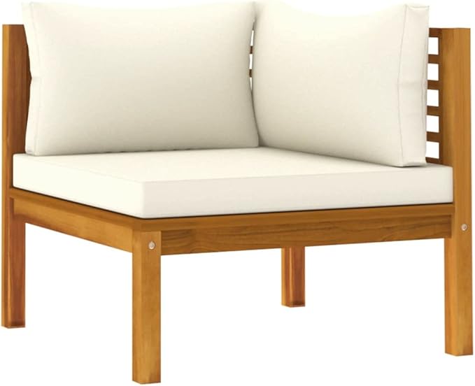 Patio Lounge Set with Cream Cushion,Patio Furniture Sets,Patio Conversation Sets,Outdoor Furniture Sets,for Garden,Backyard,Outdoor,5 Piece Solid Acacia Wood