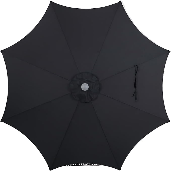 Tempera Patio Umbrellas Arc Edge Outdoor Table Market Umbrellas with Crank & Pust Button Tilt|Auto-Tilt, 8 Steel Ribs, High Color-Fastness Canopy