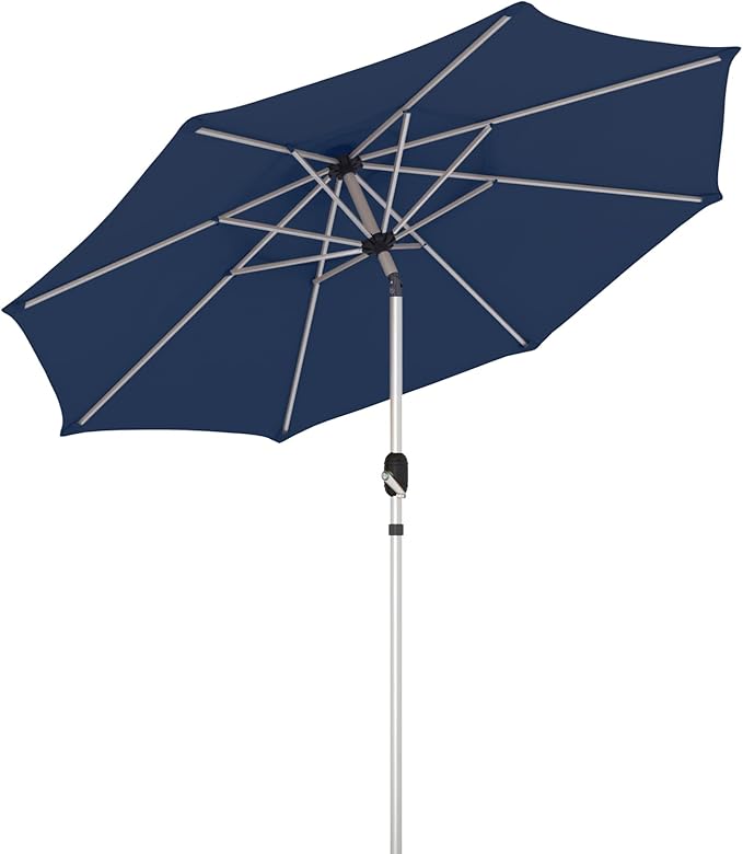10FT 3-Tier Aluminum Outdoor Patio Umbrella, Fade-Resistant Market Umbrella with Push Button Tilt Function, 8 Sturdy All-Aluminum Ribs for Gardens, Patios, Backyards & Pools