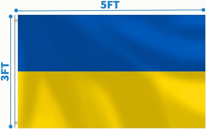 Ukrainian Flag 3x5 FT Heavy Duty Ukraine Flag Double Stitched Vivid Color Fade Proof Outdoor Decor With Brass Grommets(Ukraine)