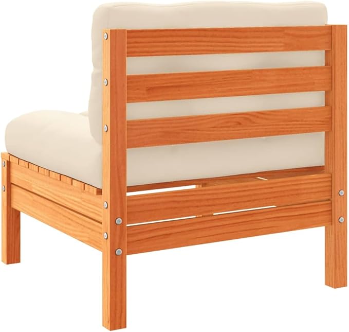 4 Piece Patio Sofa Set with Cushions, Outdoor Dining Sets Patio Conversation Set Garden Lounge Set Sectional Sofa for Exhibition Poolside Garden Negotiation Area Wax Brown Solid Wood Pine