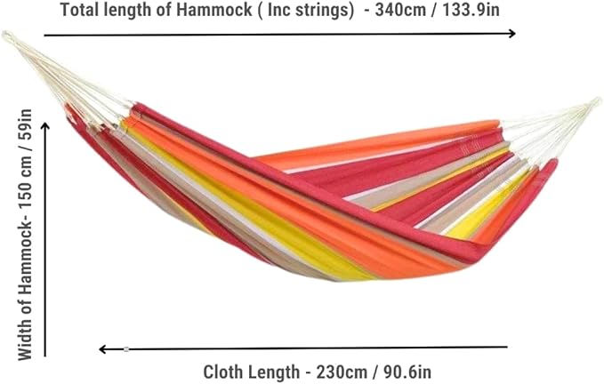 Amazonas 2 Person Hammock | XL Indoor/Outdoor Hammock Swing | Max 440 lbs, Acerola