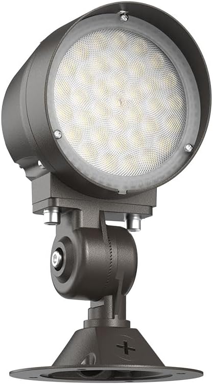 Lithonia Lighting 36-in-1 OLB LED Floodlight Outdoor Light Fixture, Waterproof LED Outdoor Lights, Adjustable Brightness, Warm/Cool/Daylight Options, Switchable Beam Spread, Dusk to Dawn Sensor
