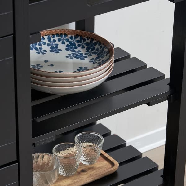 Outdoor Grill Table Outdoor Bar Cart Kitchen Island on Wheels Outdoor Cabinet Outdoor Serving Cart Dining Cart Table Multifunctional and Commercial 14.6"" L x 30"" W x 33"" H, Black