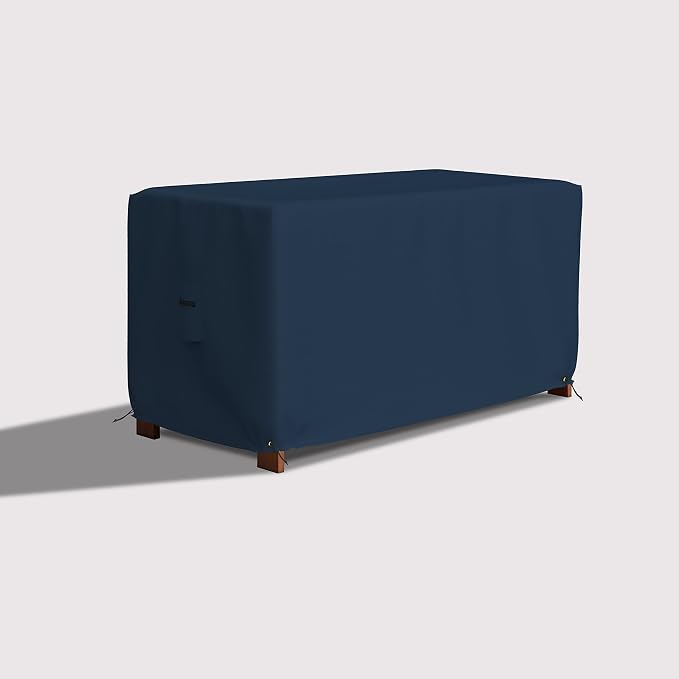 Covers & All Patio Deck Box Cover - Heavy Duty 12 Oz Waterproof Outdoor Yard Cushion Storage Box Protection 100% Weather Resistant with Air Pockets and Drawstring. (44”W X 28”D x 24”H, Blue)