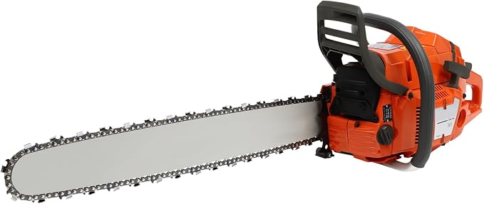24Inch Gas Chainsaw, 2-Stroke 65CC 3.4KW Engine Handheld Gas Power Chain Saw with Air-cooled, Pull Start Petrol Saws Set for Wood Cutting, Garden Pruning, Forest Logging, USA STOCK