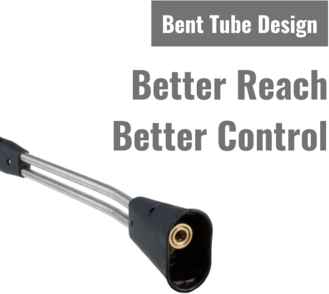 CANPUMP 40-in Dual Lance Wand w/Bent Tube, Replacement Pressure Washer Extension Wand, Double Lance, Stainless Steel, Quick-Connect, Soap Nozzle, 5000 PSI, 10.5 GPM, Pack of 4