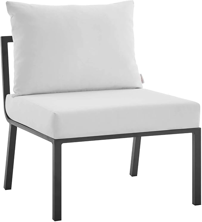 Modway Riverside 5 Piece Outdoor Patio Aluminum Set, 59 x 85.5 x 28, Gray White