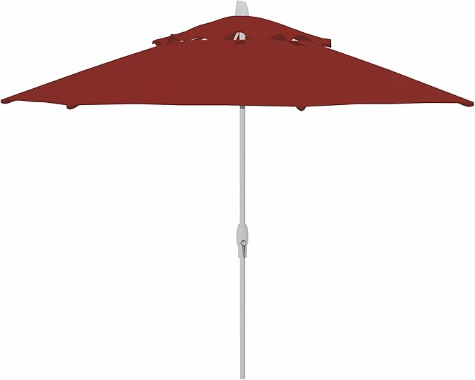 Treasure Garden 11ft Patio Umbrella – Outdoor Market Umbrella – Deluxe Auto-Tilt – White Aluminum Frame (Sunbrella, Henna)