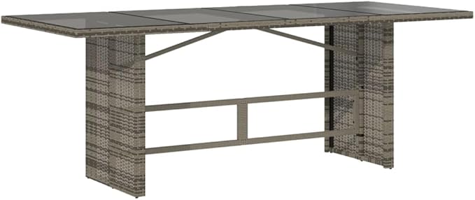 Backyard Furniture Patio Conversation Sets Outdoor Seating 9 Piece Patio Dining Set with Cushions Gray Poly Rattan Suitable for Gardens, Balconies, Decks