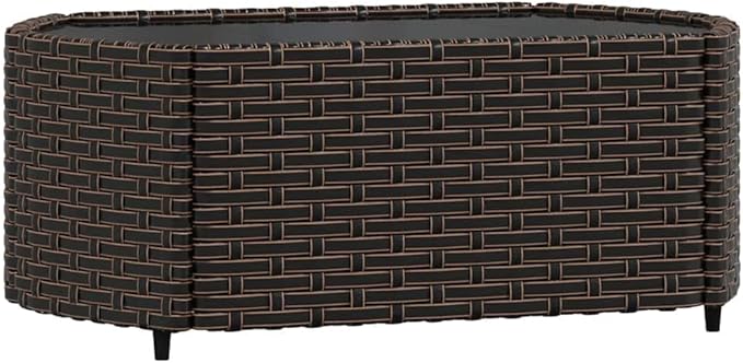 3 Piece Outdoor Sofa Set Brown Cream White 24.8 x 12.1 x 22.6 in Steel Frame PE Rattan Patio Sectional Furniture Modular Couch for Garden Balcony Backyard Chilling & Dining
