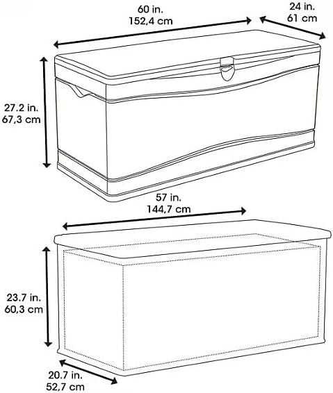 Heavy Duty Large Outdoor Deck/Storage Box, 130 Gallon Capacity, (Brown/Beige, 1)