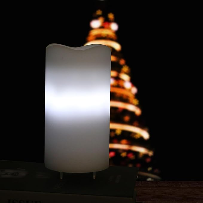 XingsLight Flameless Candles with Snowflake Projector Lights Battery Operated LED Candle with Remote and Timer, Christmas Decorations,2 Pack