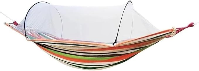 Portable Mosquito Net Hammock Canvas Outdoor Camping Swing with Insect-Proof Backyard(E)